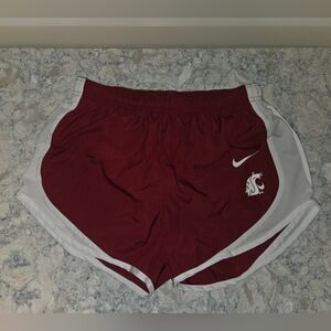 Nike Maroon and White Athletic Shorts